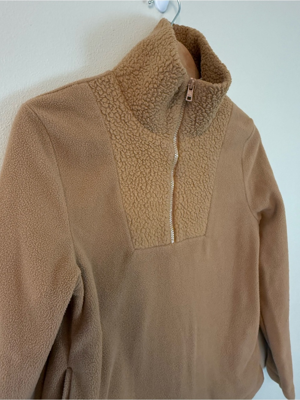 Dudley Stephens Sherpa Prospect Pullover Camel Quarter Zip Fleece Size S - Picture 3 of 8